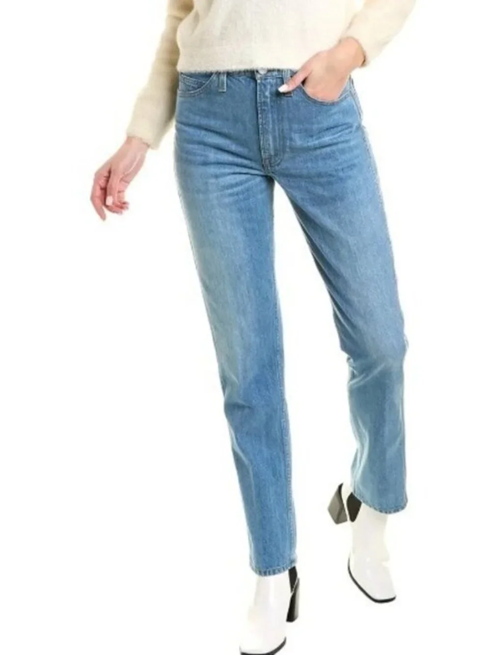 Frame True Straight Leg Jeans Riverwalk Medium Wash Size 32 LIKE NEW - Picture 1 of 10